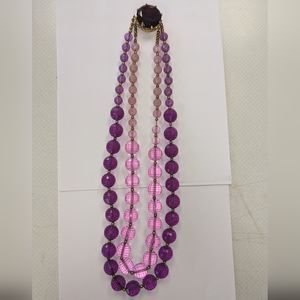 VINTAGE FACETED PURPLE & PINK NECKLACE